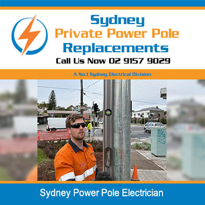 Sydney power pole electrician performing professional electrical work on utility pole