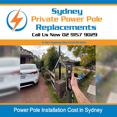 Power pole installation cost in Sydney residential street with professional crew at work