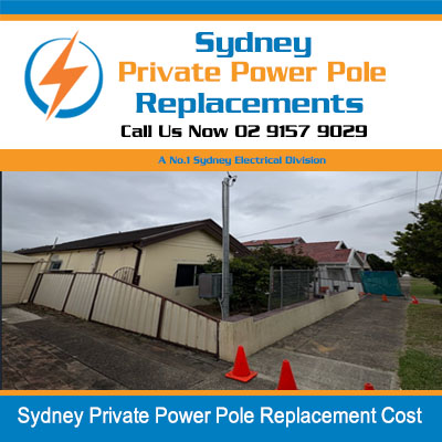 Sydney private power pole replacement cost for residential property with safety equipment on-site
