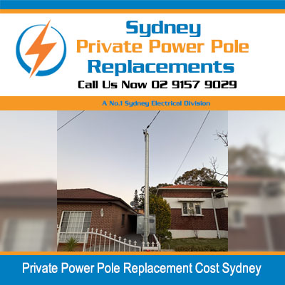 Private power pole replacement cost for residential electrical pole installed at brick home in Sydney